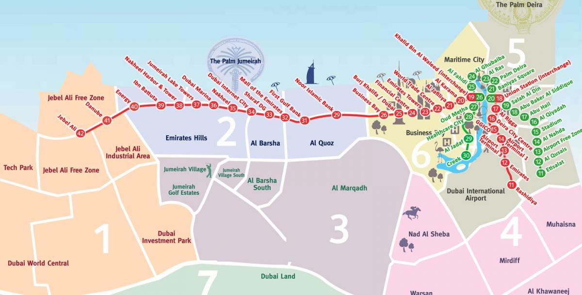 kaart van Dubai wyk