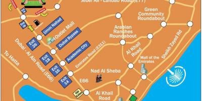 Rugby Sewes Dubai kaart van die plek