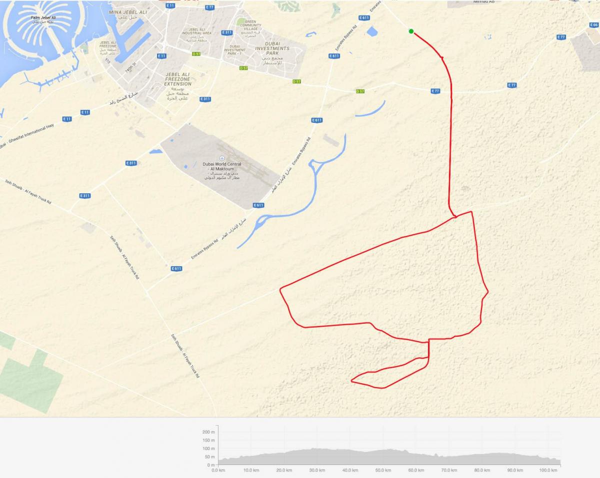 Al Qudra siklus pad kaart van die plek