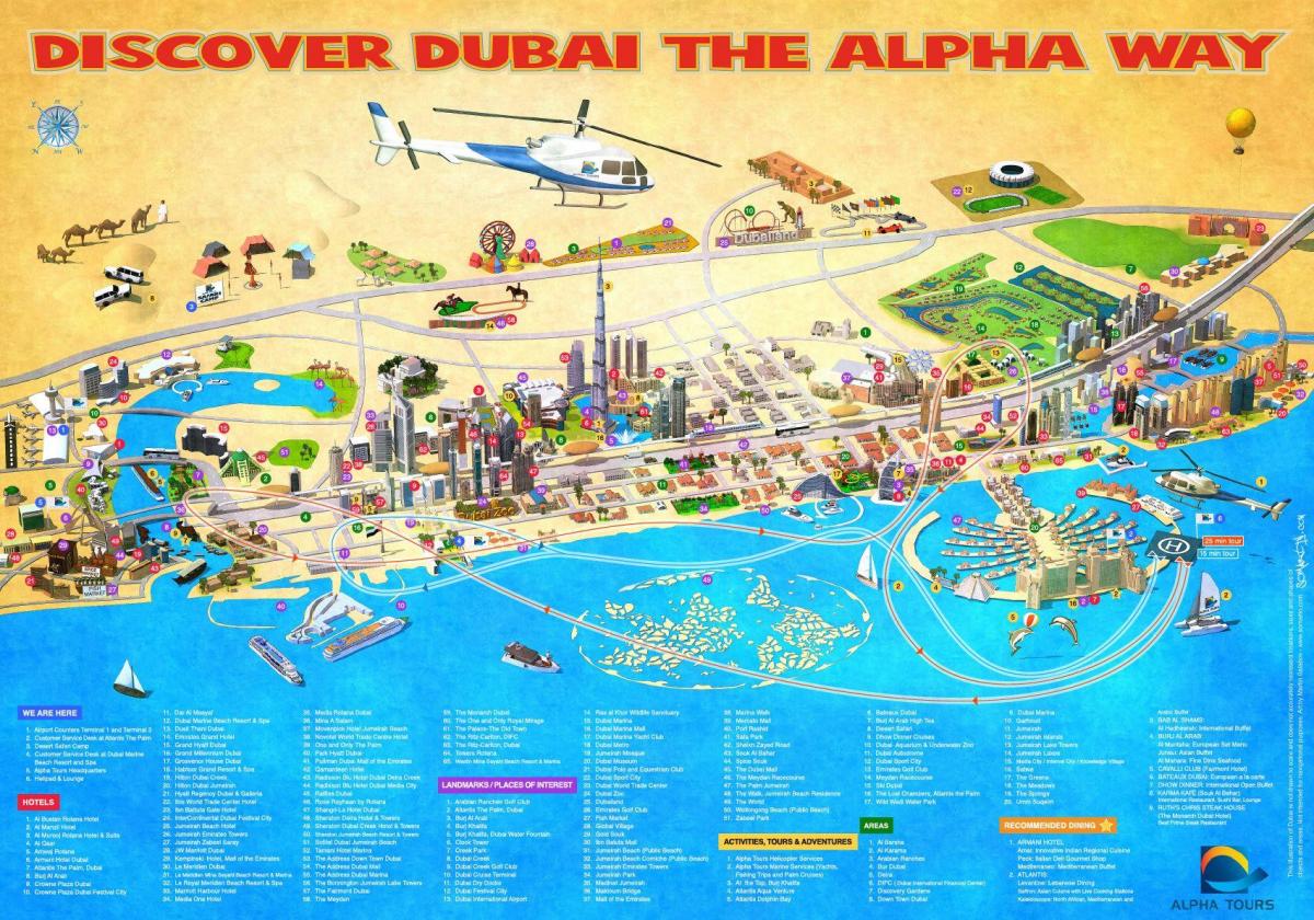 kaart van die Burj Al Arab
