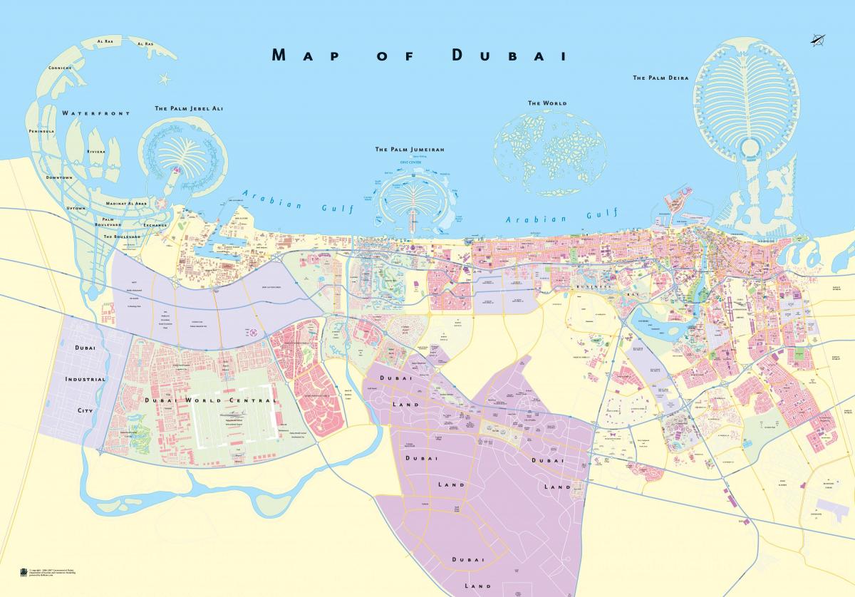 kaart van die Dubai desert