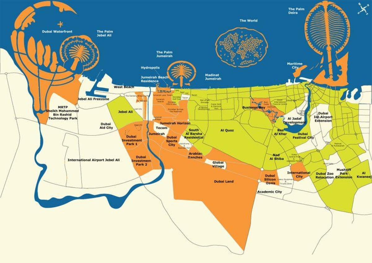 Dubai kaart eilande