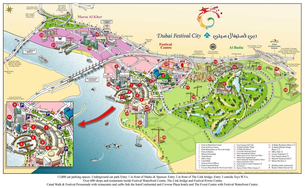 Dubai fees stad kaart