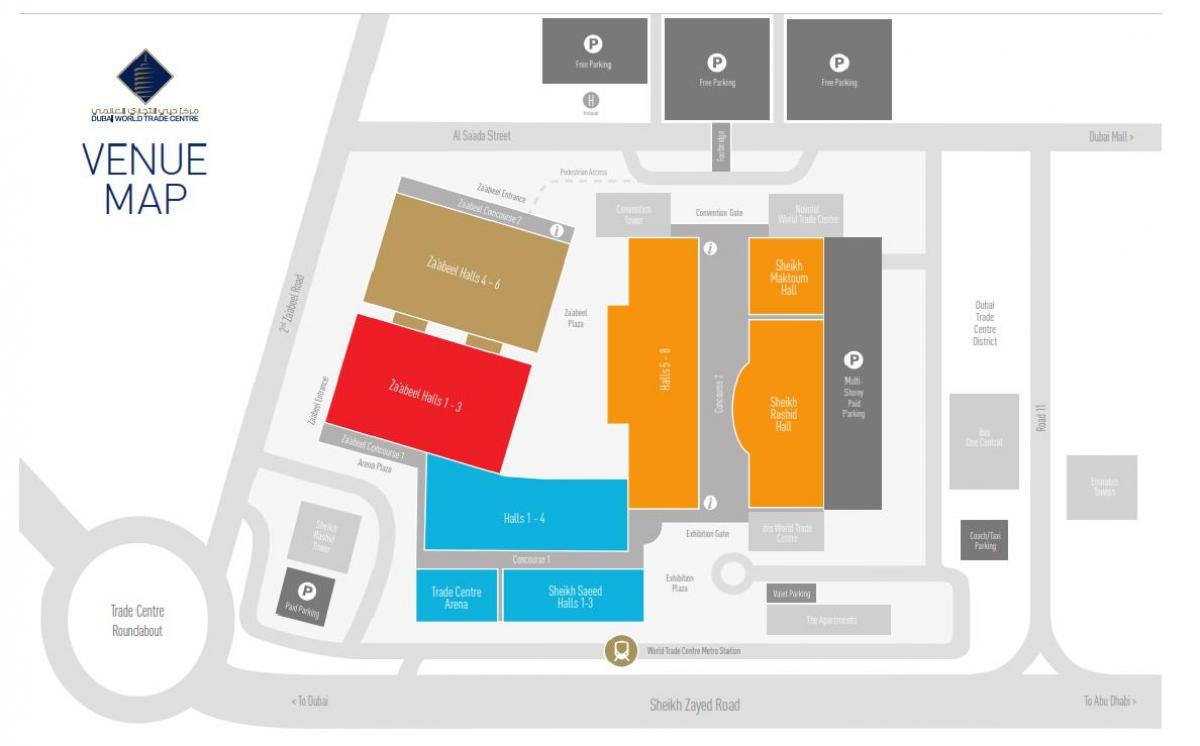 kaart van die Dubai mall parkering