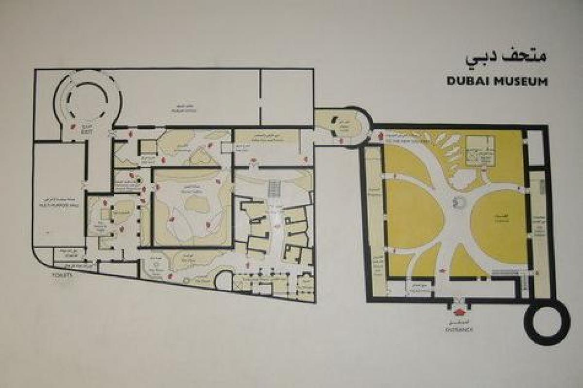 Dubai museum kaart van die plek