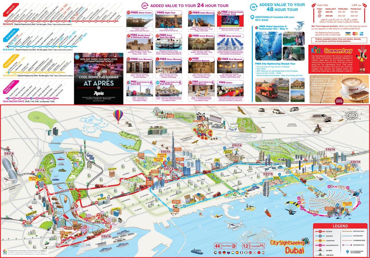 city sightseeing Dubai kaart