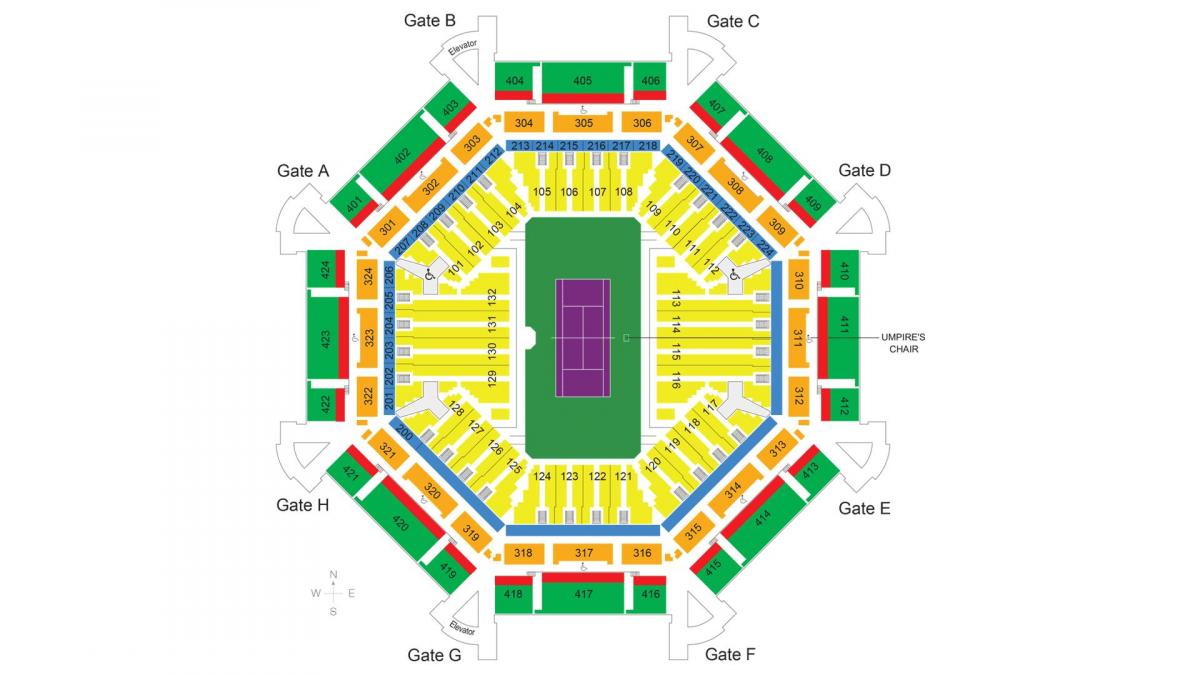 kaart van Dubai tennis-stadion