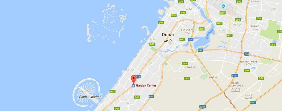 Dubai tuin sentrum kaart van die plek