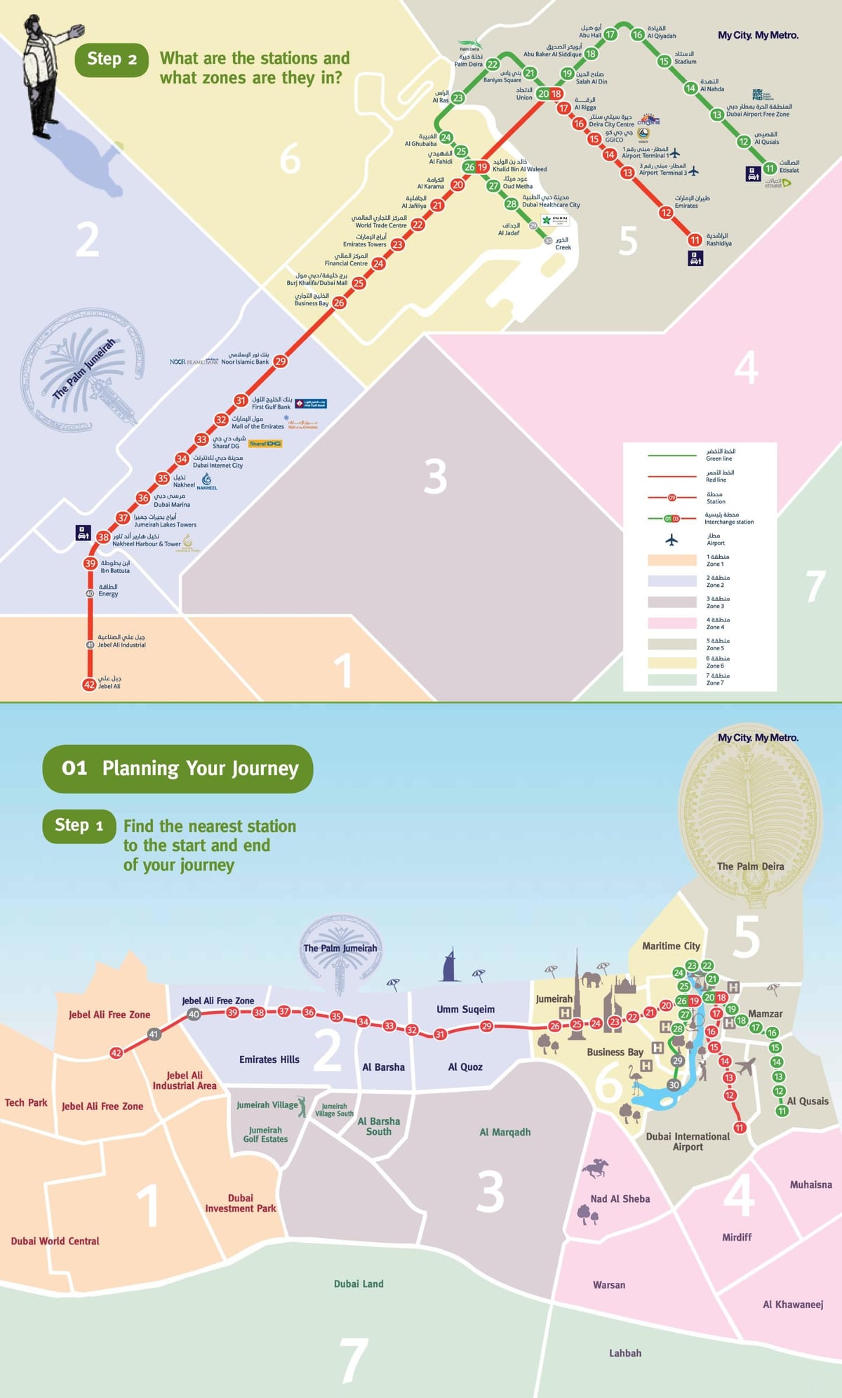 kaart van die metro-Dubai