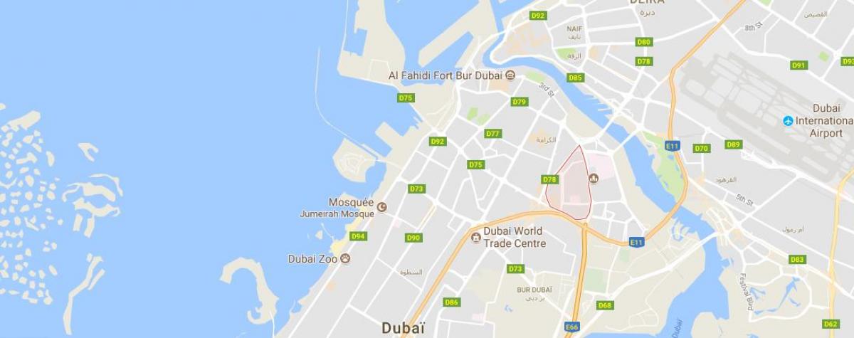 kaart van Oud Metha Dubai