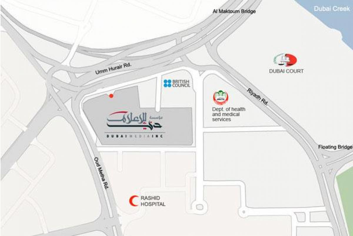 rashid hospitaal Dubai kaart van die plek