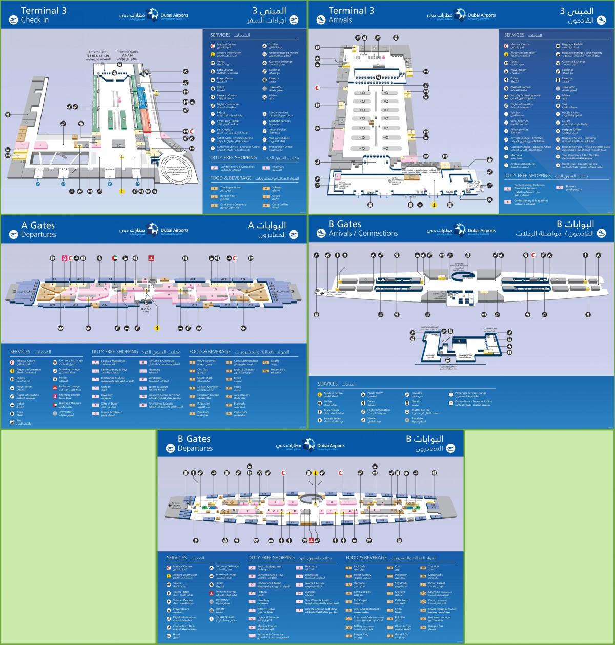terminale 3 Dubai lughawe kaart