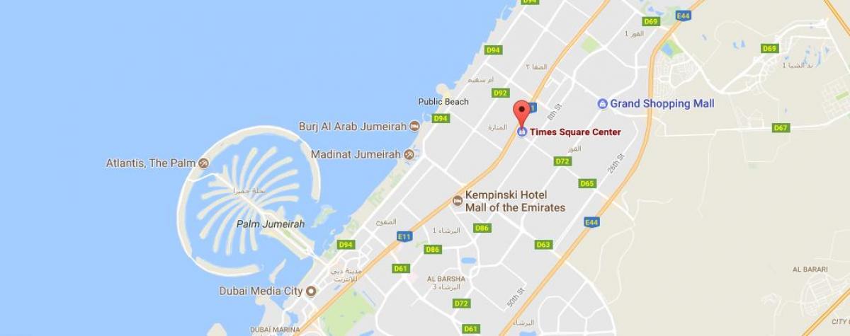 kaart van Times Square-Sentrum Dubai