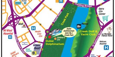 Dolphin wys Dubai kaart van die plek