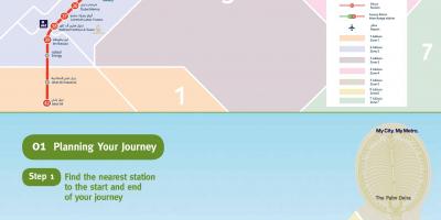 Metro-stasie Dubai kaart