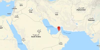 Ligging van Dubai op die wêreld kaart