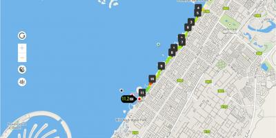 Jumeirah-strand atletiekbaan kaart